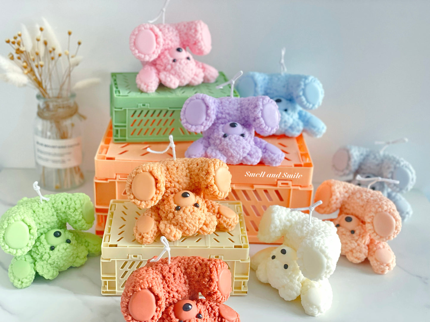 Fluffy Upside Down Teddy Bear Candle