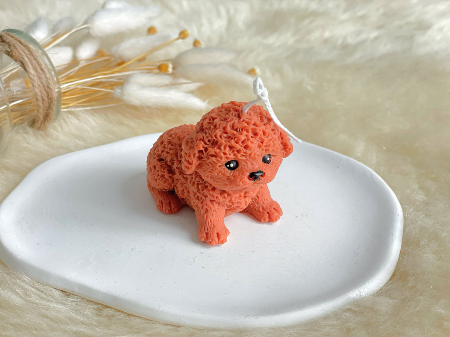 Mini Toy Poodle Puppy Candle