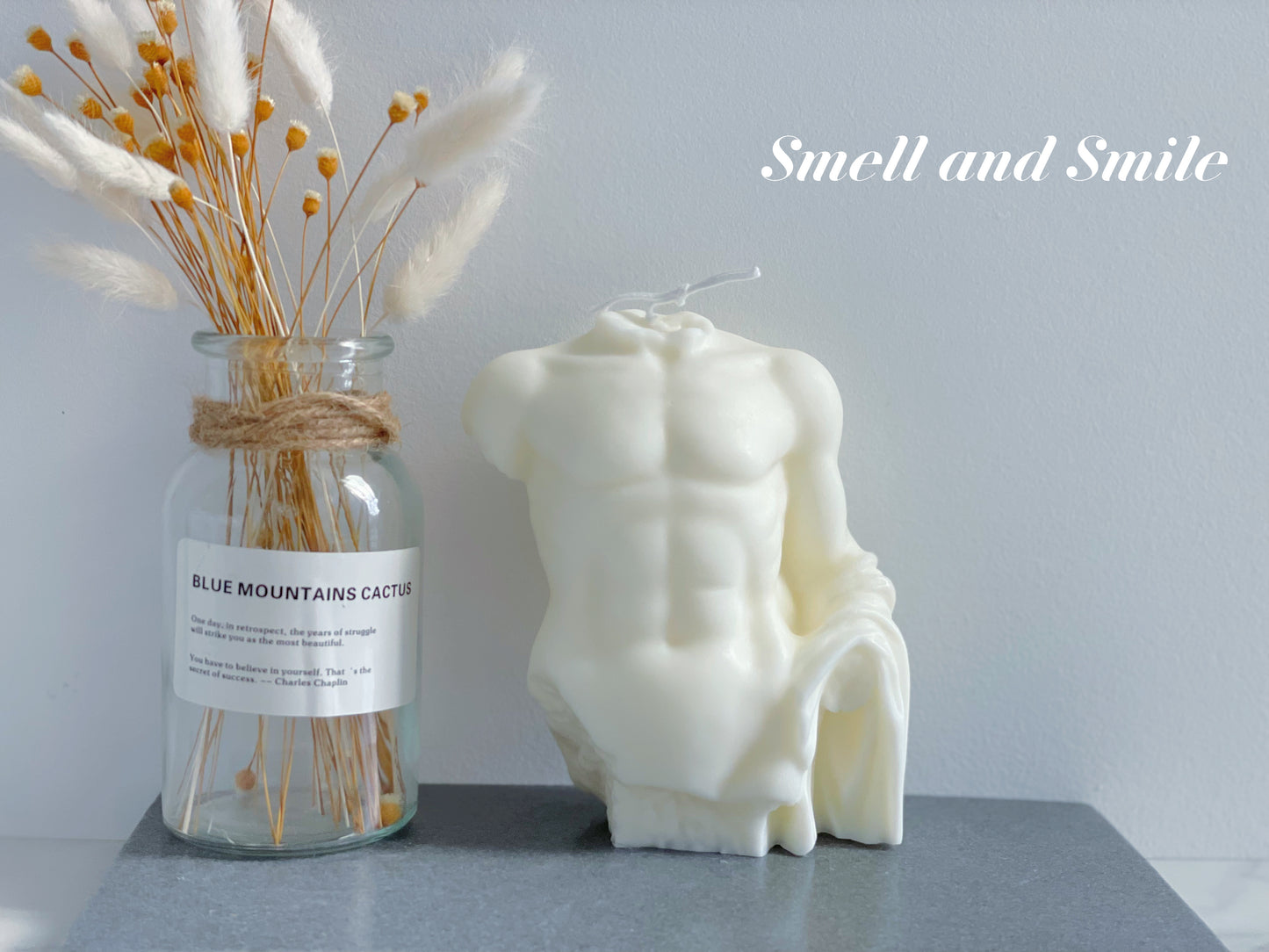 Ancient Male Torso Candle