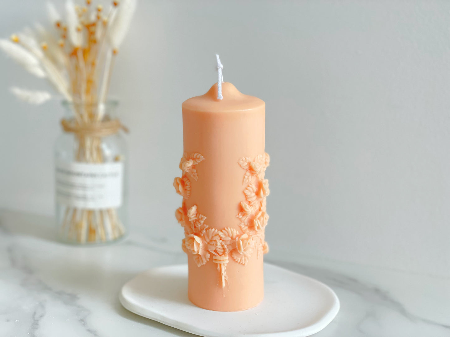 Rose Bouquet Pillar Candle