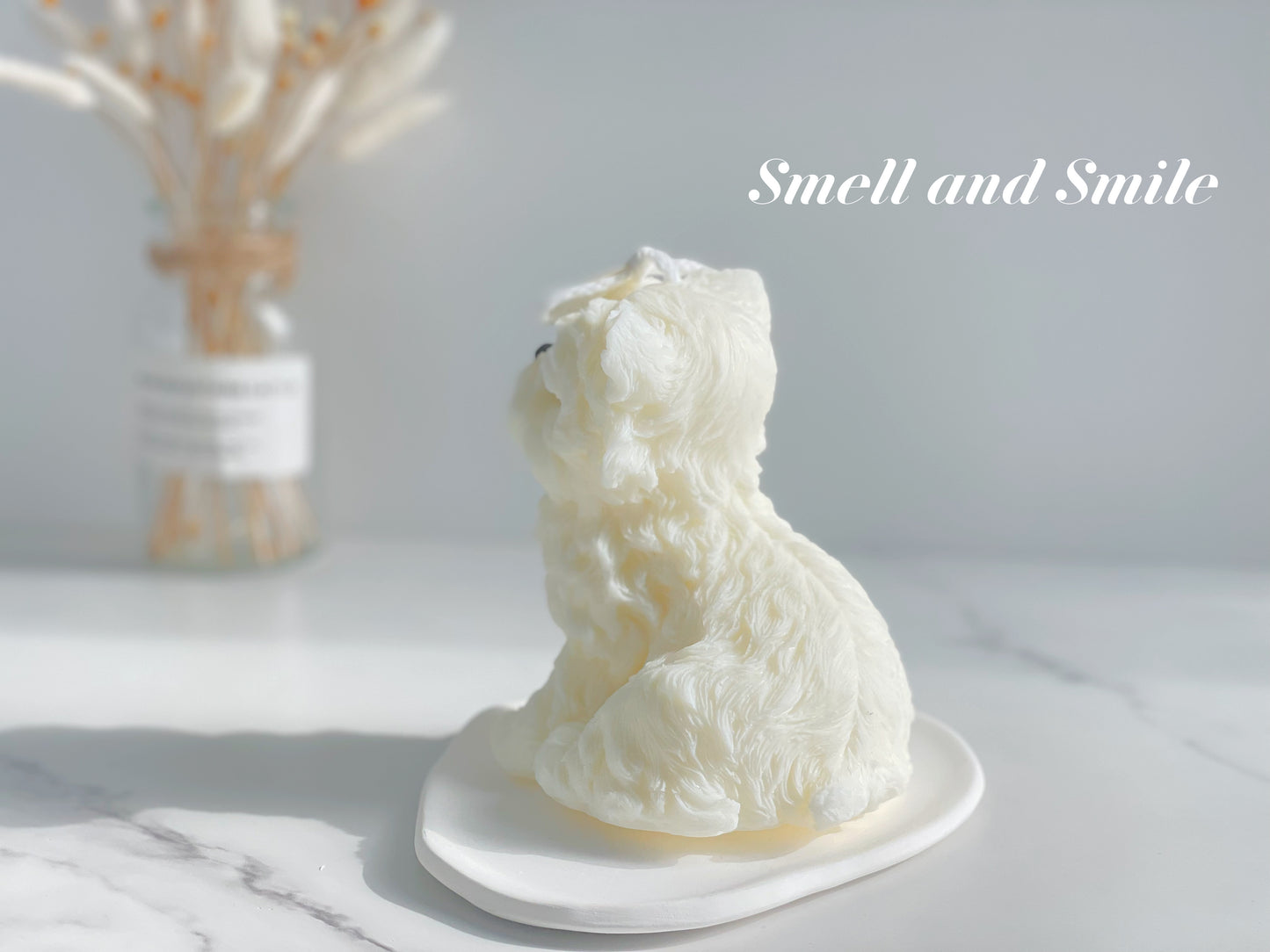 West Highland White Terrier Puppy Candle
