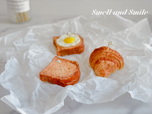 Croissant Toast Breakfast Candle