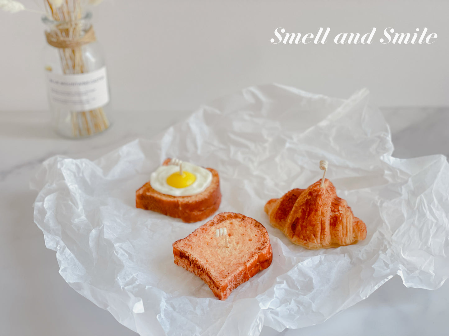 Croissant Toast Breakfast Candle