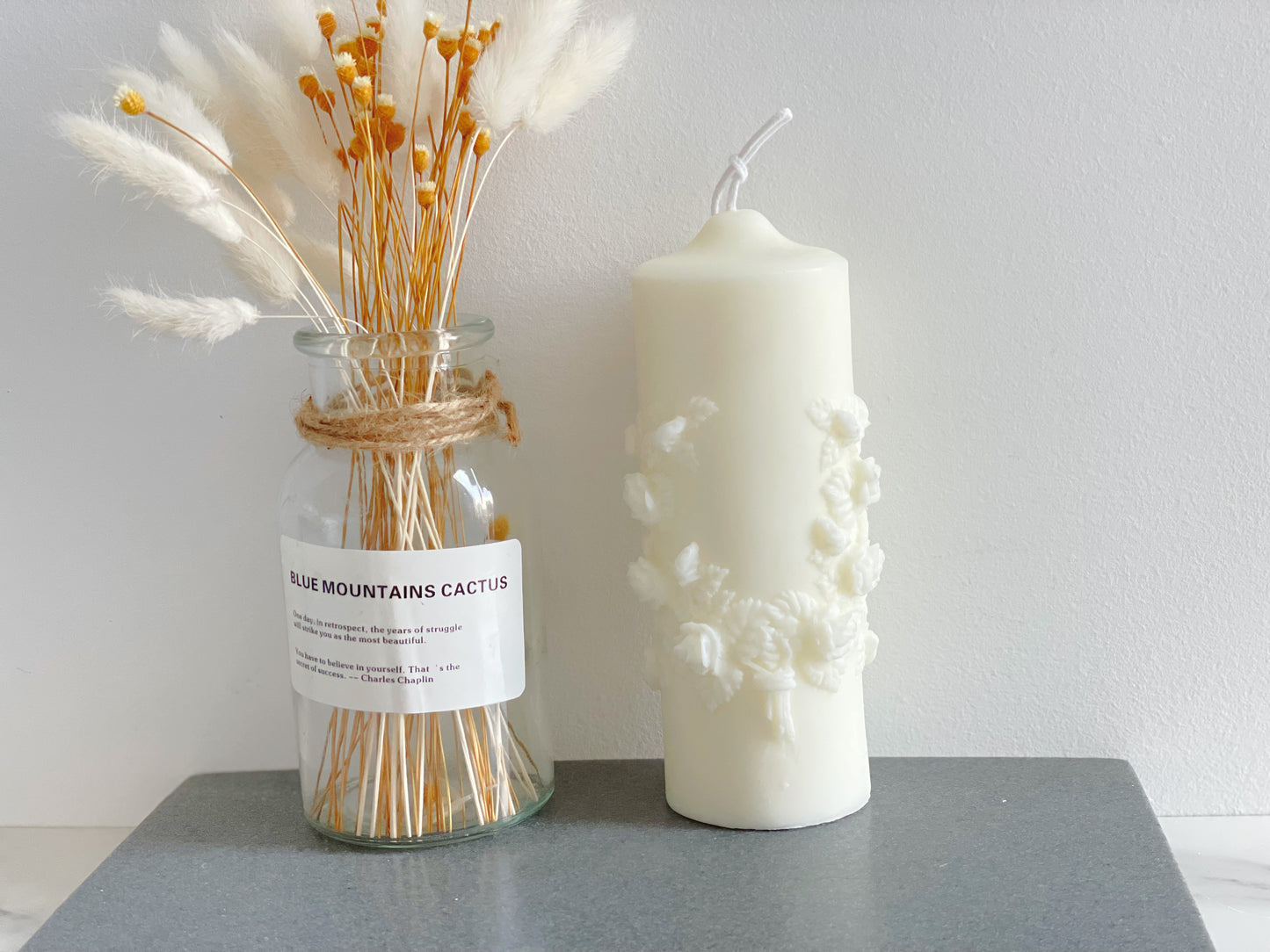 Rose Bouquet Pillar Candle