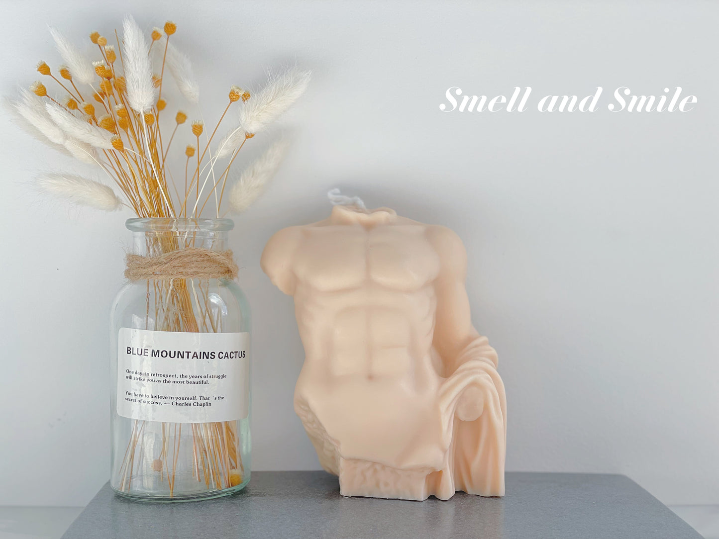 Ancient Male Torso Candle