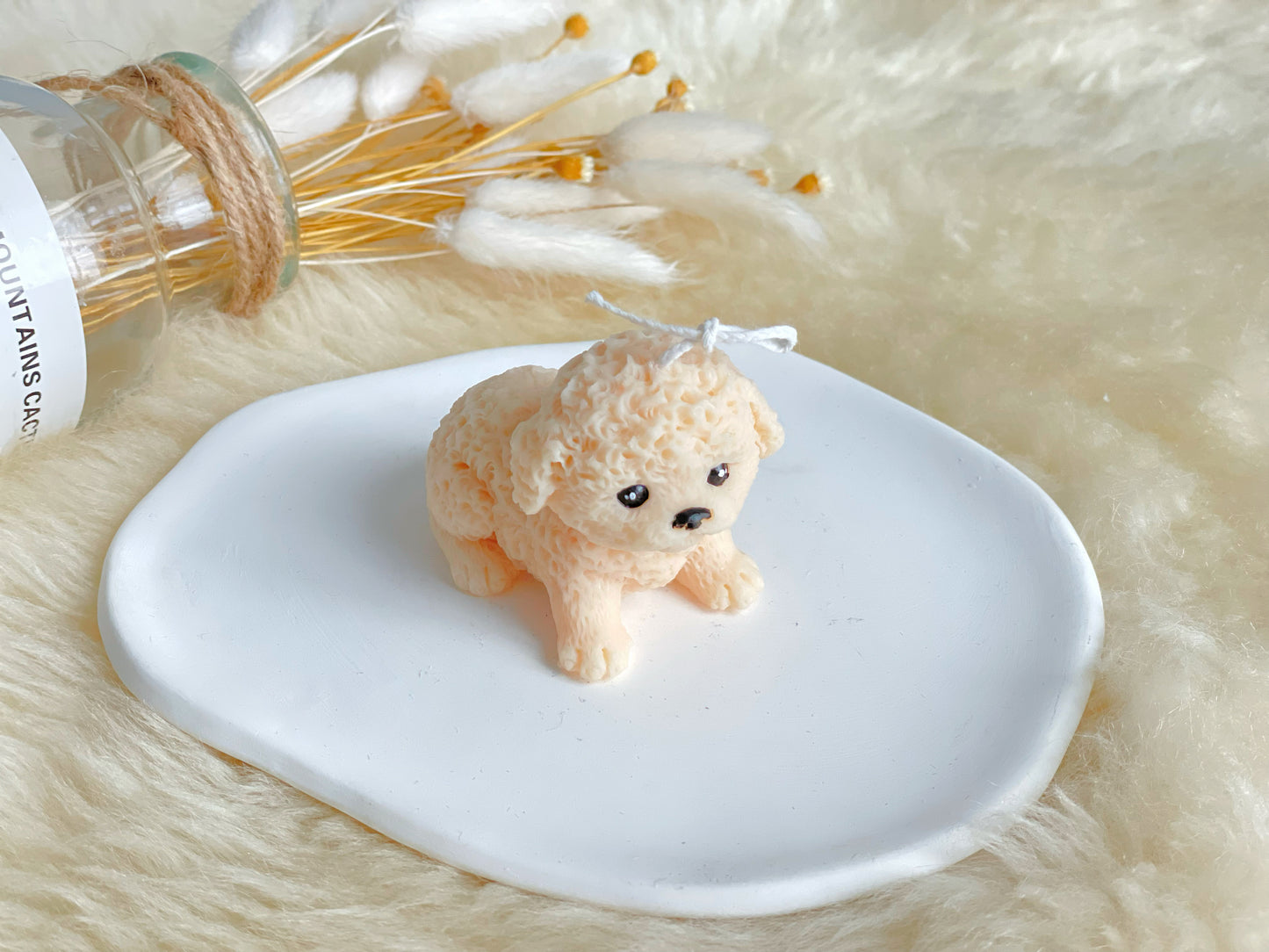 Mini Toy Poodle Puppy Candle