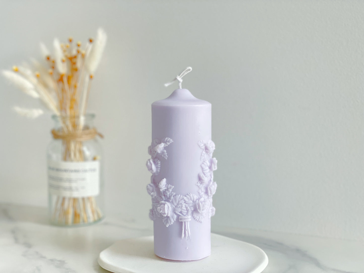 Rose Bouquet Pillar Candle