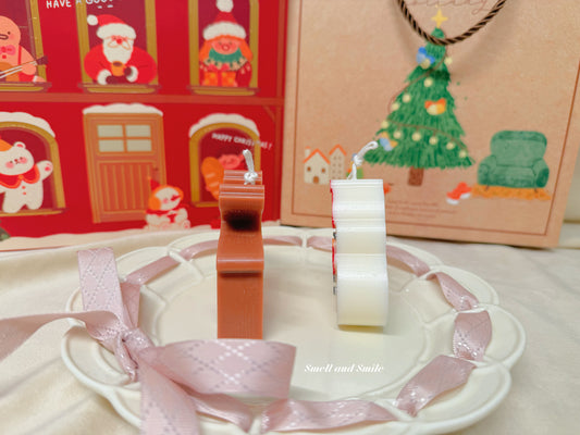 Snowman and Reindeer Candle