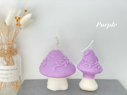 Mushroom Candle with Flower Pattern