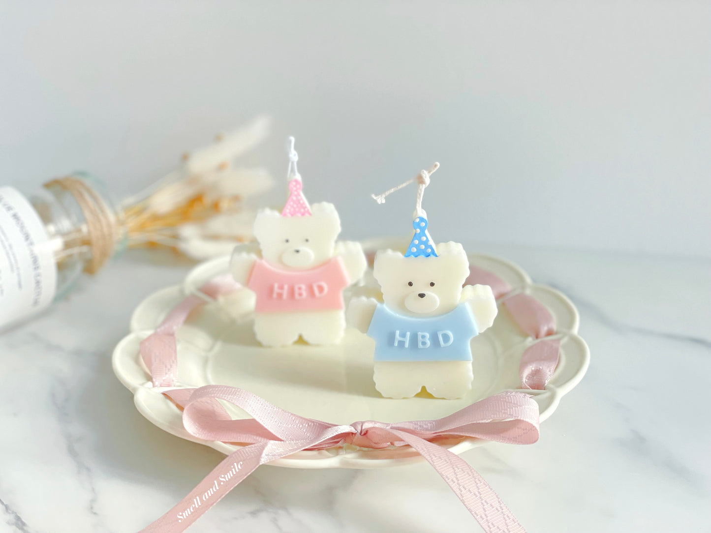 HBD Bear Candle
