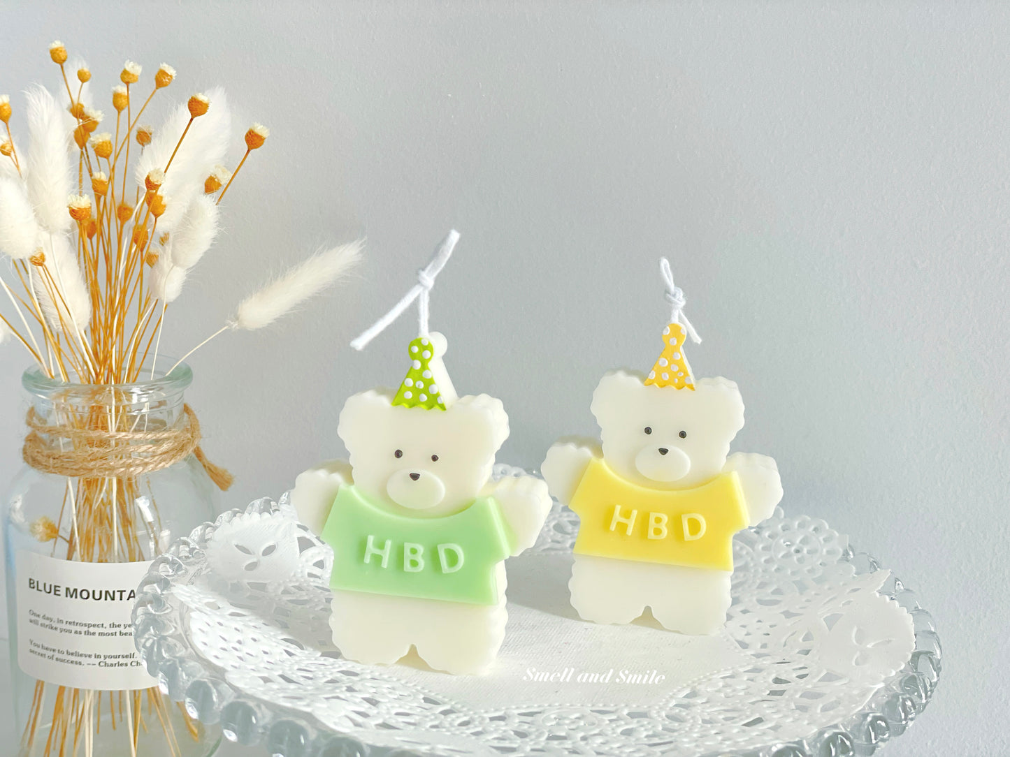 HBD Bear Candle