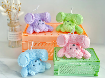 Fluffy Upside Down Teddy Bear Candle