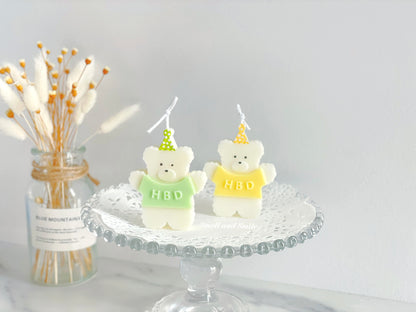 HBD Bear Candle