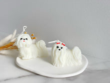 Load image into Gallery viewer, Maltese/Shih Tzu Puppy Pillar Candle
