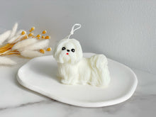Load image into Gallery viewer, Maltese/Shih Tzu Puppy Pillar Candle

