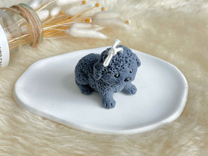 Mini Toy Poodle Puppy Candle