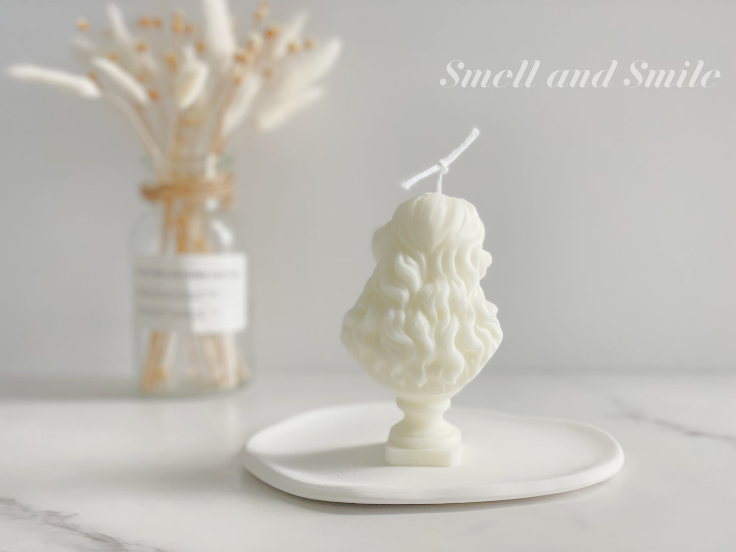 Vintage Lady Bust Sculpture Candle