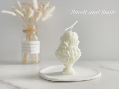 Vintage Lady Bust Sculpture Candle