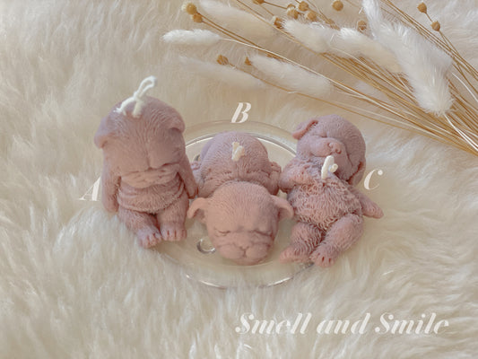 Sleepy Puppy Candle （French Bulldog/Golden Retriever）