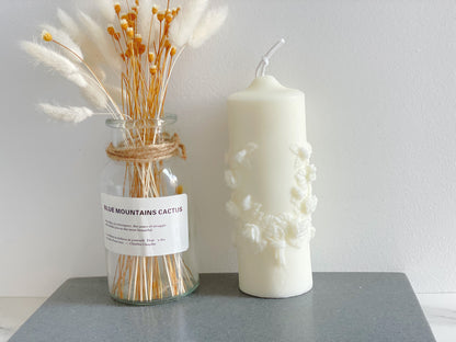 Rose Bouquet Pillar Candle