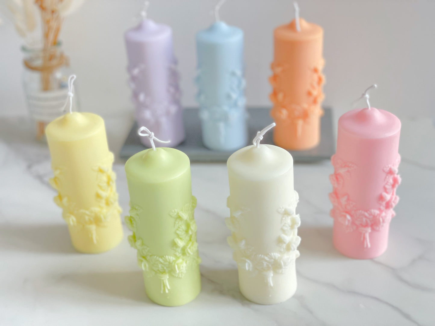 Rose Bouquet Pillar Candle