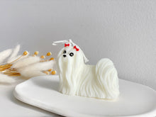Load image into Gallery viewer, Maltese/Shih Tzu Puppy Pillar Candle
